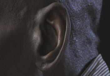 Extreme closeup of human ear